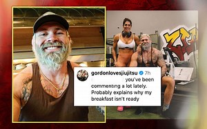 "Probably explains why my breakfast isn't ready" - Gordon Ryan hits back at user calling his girlfriend "a man"