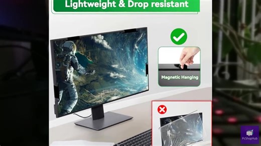 [2 Pack] Magnetic 24 Inch Computer Anti Blue Light Screen Protector for 16:9 Asp