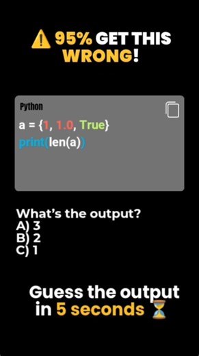 Guess the Output #24😳 Python Set Trick #shorts