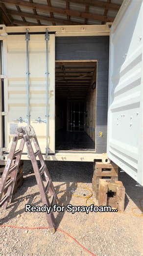 This is the stage where everything we’ve built into the walls is about to disappear. Welding and fabrication are complete, windows are in, framing is finished, and the electrical and plumbing rough-in is done. Next up: spray foam insulation on this 40-foot high-cube shipping container home. #ShippingContainerHome #ContainerHome #TinyHome #CustomHome #SprayFoam