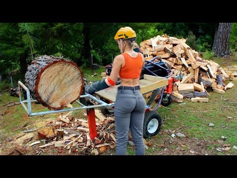 🌲 Gigantic Wood Splitters Crushing Logs | Firewood Season 2025 🔥