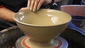 Making a pottery bowl zoomed in. Loads more videos at www.youtube.com/ingletonpottery | Ingleton Pottery : Pottery Making Videos