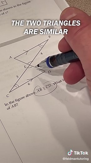 SAT Math Triangles Similarity Problem Solving