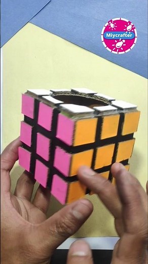 how to make 3D rubik's cube at home|cardboard rubik's cube|craft videos #shorts #viral #diy #cute