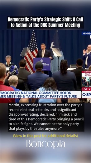 Democratic Party's Strategic Shift: A Call to Action at the DNC Summer Meeting In a recent address at the Democratic National Committee's summer meeting in Minneapolis, DNC Chairman Ken Martin made headlines with a bold statement that has sparked discussions across social media platforms. Martin, expressing frustration over the party's recent electoral setbacks and a significant disapproval rating, declared, "I'm sick and tired of this Democratic Party bringing a pencil to a knife fight. We cann