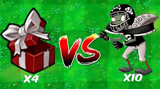 4 随机植物 Vs 10 橄榄球僵尸