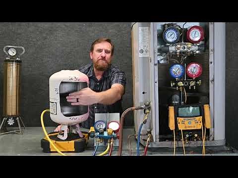 HVAC 118 Charging with 4 port Manifold manual valve low loss fittings