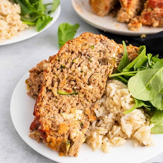 Turkey Zucchini Meatloaf with Feta