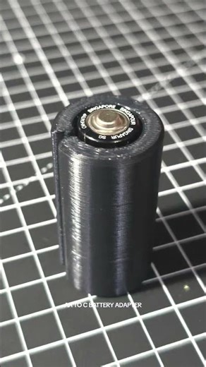 Day 33: 3D Printed AA to C Battery Adapter 🔋🔥#printnpressed #3dprinting #fyp