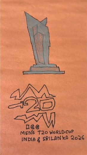 ICC World Cup 2026 Trophy Drawing 🏆 | Easy Cricket Trophy Sketch