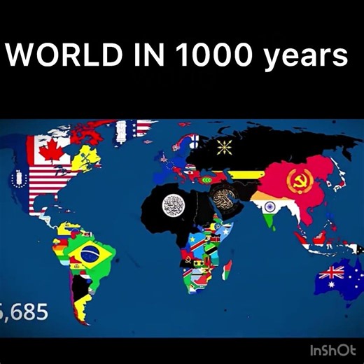World in 1000 years # #geography #viral #map #flag #future