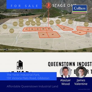Affordable Queenstown Industrial Land 📍 The Yards Industrial Park, 191 Victoria Flats Road, Gibbston, Queenstown 📱 Alastair Wood: 027 4362 422 📱 James Valentine: 021 777 772 https://www.colliersotago.co.nz/commercial/191-victoria-flats-road-gibbston-queenstown-67037227/ | Colliers Otago