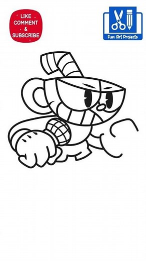 How To Draw Angry Cuphead (Indie Cross) | Como Dibujar Friday Night Funkin FNF #shorts
