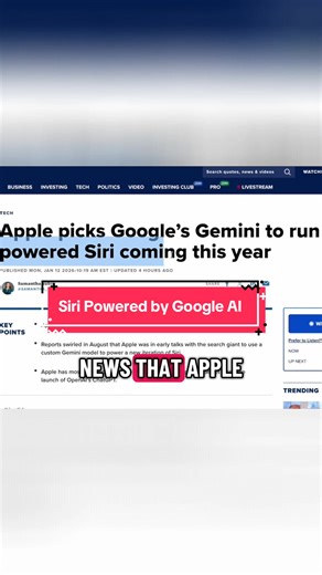 Apple Partners with Google to Enhance Siri's AI