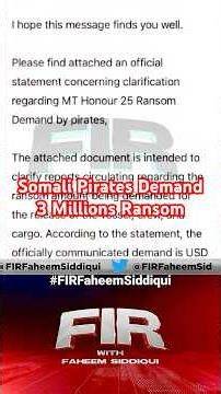 Somali Pirtates Demand 3 Million US Dollor Ransom | #somalipirates