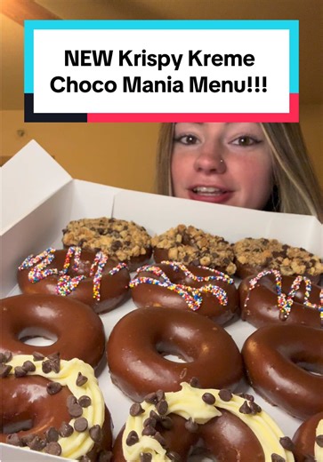 trying the new choco mania donut menu from krispy kreme!!!🍩 @Krispy Kreme #krispykreme #donuts #newmenu #tastetest #review