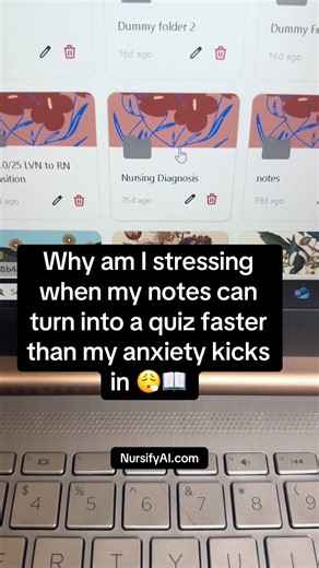 NursifyAI really said “relax, I got this.” Turning my notes into a quiz in seconds = less overwhelm, more confidence, and way calmer study sessions. This is your sign to stop overthinking studying. ✨📚#nurseoftiktok #studyhacks #nursingstudent #nursingtok #nursestudent