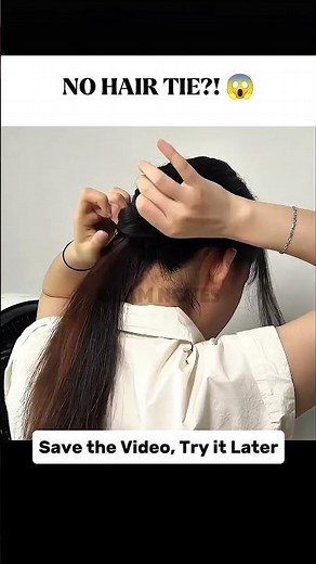 No Hair Tie Needed! Easy Hairstyle Hack 😍#hairstyle #hairtutorial #hairhack