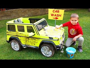 Dima pretend play on the car wash - Videos For Kids