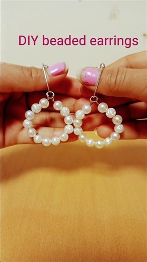 DIY beaded earrings from paper pin| handmade jewellery #diy #earrings #shorts