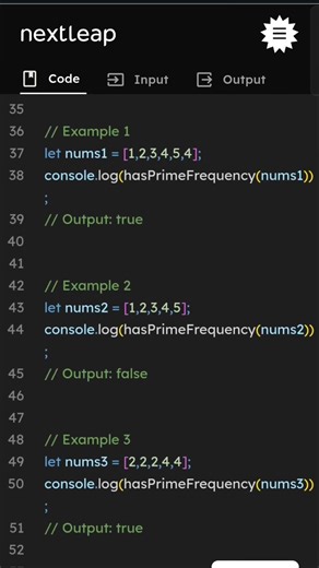 Check Prime Frequency in Array | JavaScript DSA Interview Problem