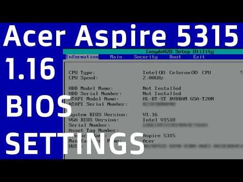 Acer Aspire 5315 1.16 BIOS settings