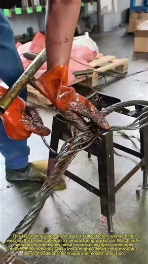 🔧 Steel Cable Mastery! Worker Hand-Weaves Giant Rope