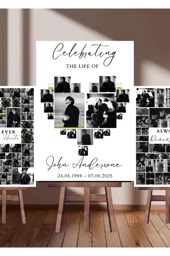 Funeral Photo Collage Template, Celebration of Life Memorial (canva Digital Download) - Etsy