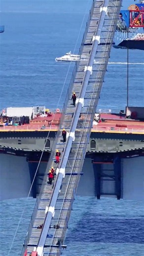 Xiamen Jinmen Cross Sea Bridge Construction, Giant Pylon Aerial Works