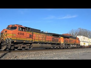 NS 8108 w/ BNSF Power Leads Stack Train, Marion, OH