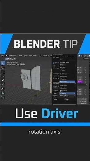 Blender: Drivers - Link Objects for a better control #blendertutorial #blender3d #shorts