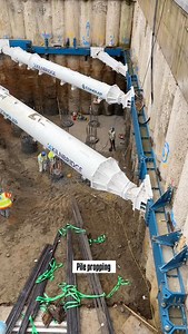 Pile propping refers to the use of temporary, adjustable, or engineered structural supports (props, struts, or walers) to secure and stabilize piling walls-such as sheet piles or contiguous bored piles-during excavation and construction. It prevents soil movement, manages high earth pressures, and keeps the excavation safe until permanent structures are built. #pilepropping #piling #constructionsupport #construction #civilengineering | CivilEngineer