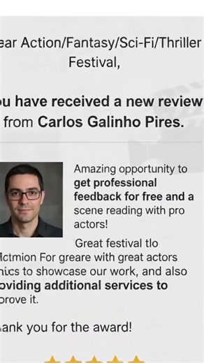 Today’s #FilmFreeway Testimonial: ACTION/FANTASY/SCI-FI/THRILLER Festival