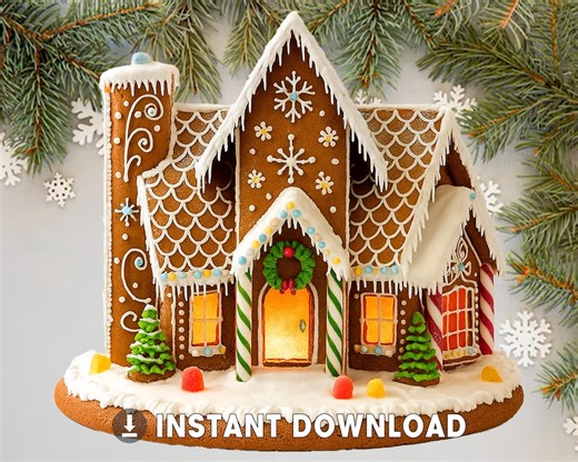 Gingerbread House Template. DIGITAL PRODUCT. - Etsy