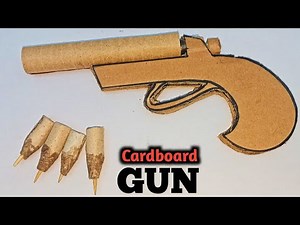How to make A CARDBOARD GUN THAT'S SHOOT | DIY Mini Gun