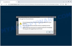 Crystal-blocker.com POP-UP SCAM (Virus removal guide) - MyAntiSpyware