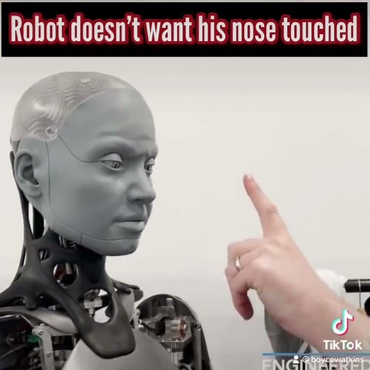 Creepy or cool? Robot gets angry when you touch his nose