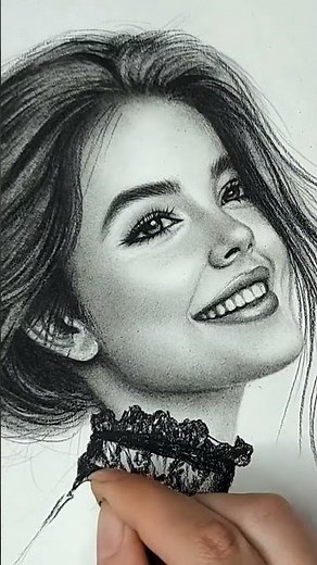 Realistic Pencil Drawing – Smiling Girl Timelapse