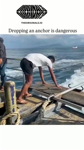 ANISH on Instagram: "The instagram post shares a 35-second video of barefoot fishermen on a small boat frantically uncoiling a heavy anchor rope while underway at high speed in rough seas, illustrating the caption's warning on deployment hazards. - Rapid anchoring risks rope whiplash causing lacerations or amputations, friction burns from chain velocity, and sudden boat deceleration leading to capsizing, as noted in maritime safety guidelines limiting speed to under 3 knots. - Garnering 1.7 mill