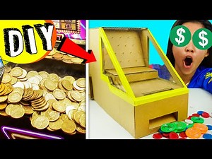 DIY Arcade Game | Fully Functional Coin Pusher Desktop Invention from Cardboard | Easy to Make 100%