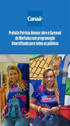 Portal Canaã on Instagram: "A prefeita Patrícia Alencar dá o pontapé oficial do Carnaval em Marituba nesta sexta (13), com uma programação diversificada pensada para todos os públicos. A agenda mistura blocos tradicionais, desfiles de escolas de samba, atrações infantis e shows que prometem movimentar a cidade até o dia 17, reunindo cultura, economia criativa e muita folia nas ruas. Entre os destaques estão o bloco sustentável com o Arraial do Pavulagem, o show de Henry Freitas na abertura, além