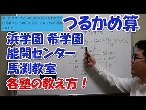 つるかめ算　浜学園　希学園　能開センター　馬渕教室　これだけ違う！各塾の教え方すべて公開！　＃オンライン授業動画　＃オンライン家庭教師　＃大阪算数家庭教師　＃関西中学受験算数　＃オンライン中学受験