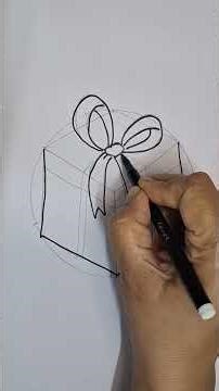 Draw a gift box 🎁 simple technique for beginners #drawing #giftbox #easytodraw #creative