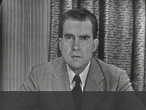 Then Senator Richard Nixon gives his famous Checkers speech, dispelling false rumors, and keeping his spot on General Eisenhower's presidential ticket. #OTD in 1952. Watch the full speech: https://www.youtube.com/watch?v=JpWwgwytdzk | Richard Nixon Foundation
