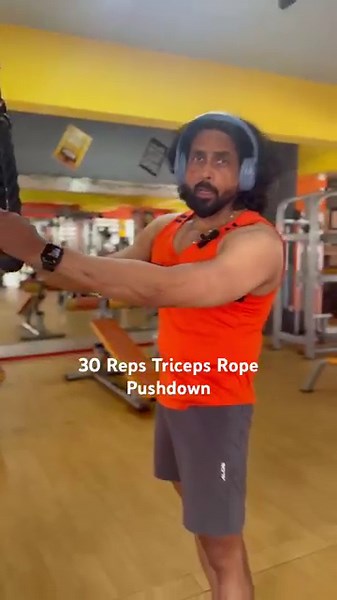30 reps Triceps Rope Pushdown technique for Triceps growth and muscle definition