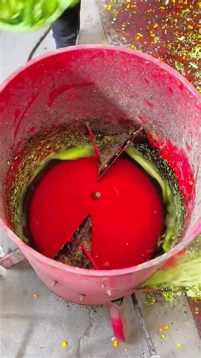 Vegetable Crushing in Powerful Machine Process #machine