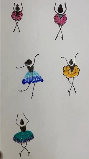Easy Ballerina Drawing for Kids 🩰 | Simple Dance Sketch Art Tutorial #art #drawing #diy #shorts