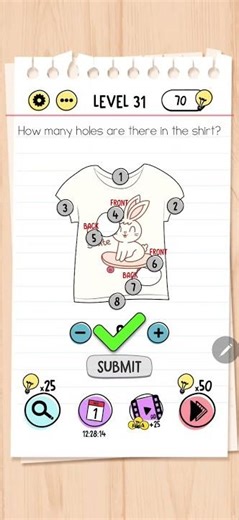 Brain Test Level 31 Solution & Walkthrough | Tricky Puzzles (Android & iOS Shorts)