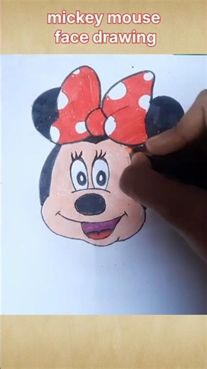 easy mickey mouse face drawing #mickeymouse #drawing4kids #ytshorts