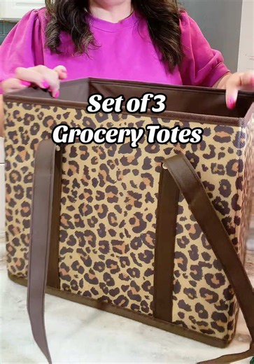 These extra large reusable grocery totes make shopping and unloading so much easier because they don’t collapse or spill in your trunk. The sturdy box-shaped design with a reinforced bottom keeps each tote standing up, so you can organize as you shop and carry everything straight from cart to car to kitchen. They’re water resistant, easy to wipe clean, and the extra-long handles make them comfortable to carry on your shoulder. This 3-pack folds flat for easy storage and is perfect for grocery ru